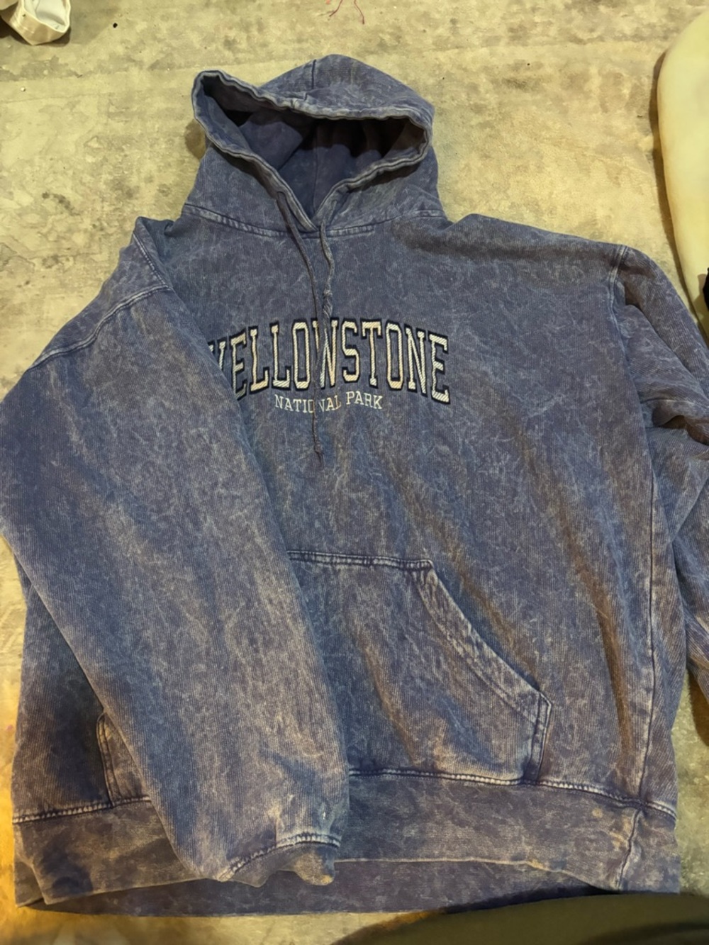 Yellowstone National Park Washed Blue Hoodie